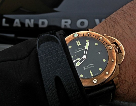 Panerai Submersible 382 Bronzo – vzhled patiny cca po jednom roce nošení (foto Cyril – Chronomag).