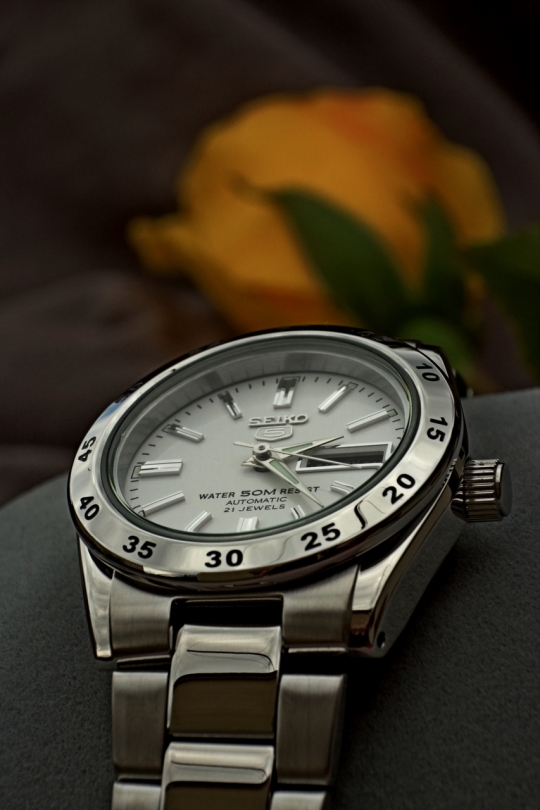 Seiko SYMG35K1 - pro lepší orientaci je luneta cejchována minutovými indexy.